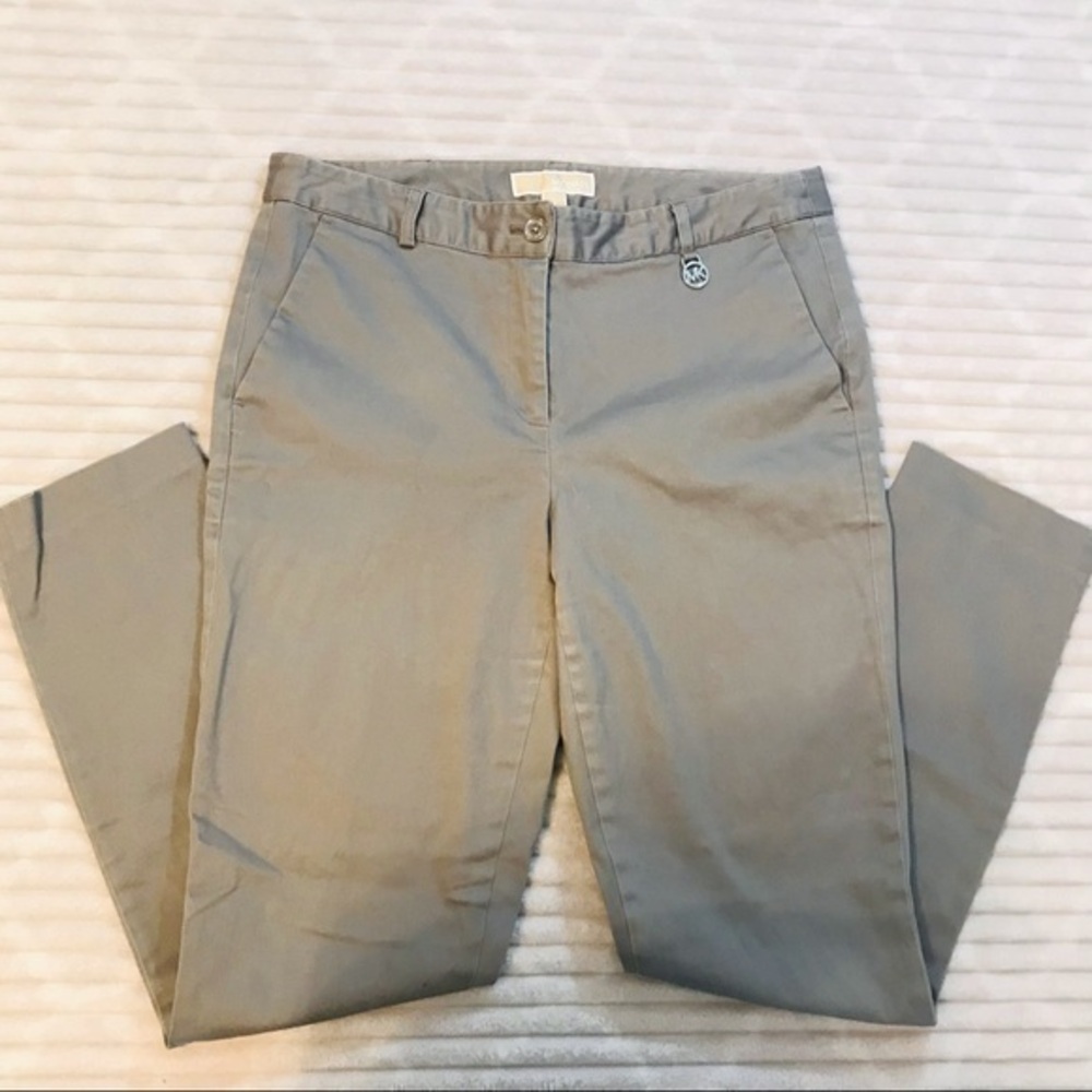 Michael Michael Kors Miranda Stretch Gray Pants Tapered Slim Pant Size 8 29 med
